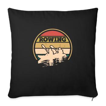 Sunset of the rowing team - Sofa pillowcase 17,3'' x 17,3'' (45 x 45 cm) - black - Front
