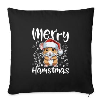 Merry Hamster Christmas - Sofa pillowcase 17,3'' x 17,3'' (45 x 45 cm) - black - Front