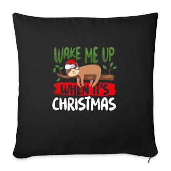 Wake me up when it's - Sofa pillowcase 17,3'' x 17,3'' (45 x 45 cm) - black - Front