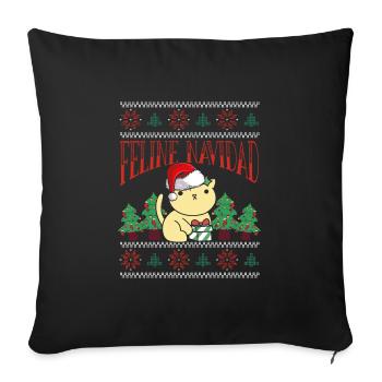 Cats navidad - Sofa pillowcase 17,3'' x 17,3'' (45 x 45 cm) - black - Front