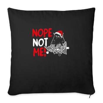 Chat de Noël en colère - Housse de coussin décorative 45 x 45 cm - noir - Devant