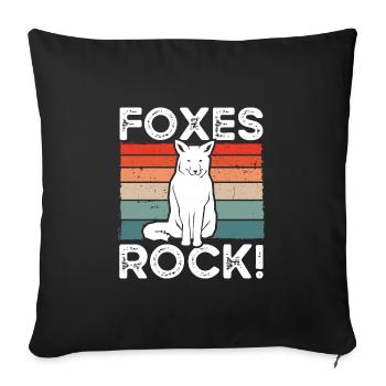 Foxes Rock Retro - Sofa pillowcase 17,3'' x 17,3'' (45 x 45 cm) - black - Front