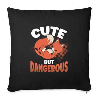 Cute fox but - Sofa pillowcase 17,3'' x 17,3'' (45 x 45 cm) - black - Front