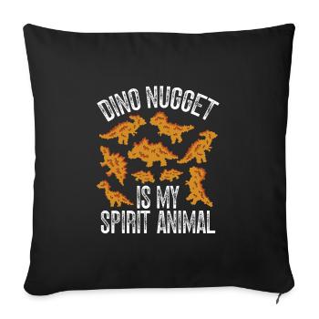 Dino nuggets are my power animal - Sofa pillowcase 17,3'' x 17,3'' (45 x 45 cm) - black - Front