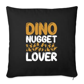 Dino nugget lover - Sofa pillowcase 17,3'' x 17,3'' (45 x 45 cm) - black - Front