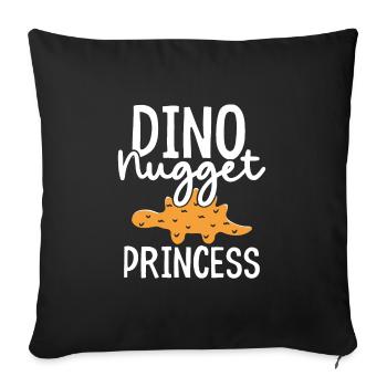 Dino nugget princess - Sofa pillowcase 17,3'' x 17,3'' (45 x 45 cm) - black - Front