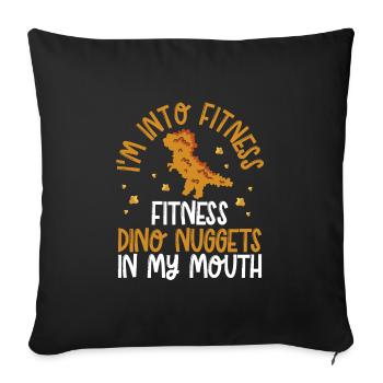 Dino nuggets In My Mouth - Sofa pillowcase 17,3'' x 17,3'' (45 x 45 cm) - black - Front