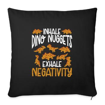Dino nuggets Inhalation - Sofa pillowcase 17,3'' x 17,3'' (45 x 45 cm) - black - Front
