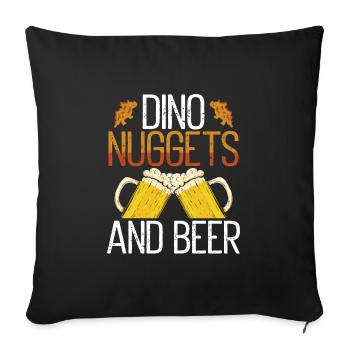 Croquettes de dinosaures et bière - Housse de coussin décorative 45 x 45 cm - noir - Devant