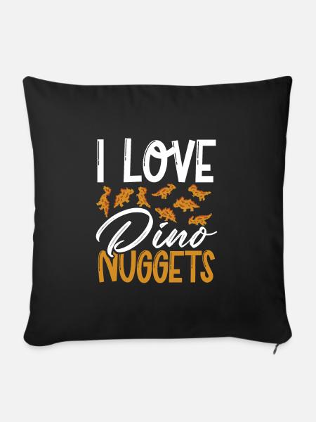 Ich Liebe Dino Nuggets - Sofakissenbezug 45 x 45 cm - Schwarz
