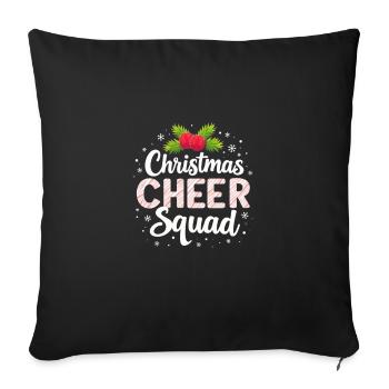 Cheer Squad de Noël Joie festive - Housse de coussin décorative 45 x 45 cm - noir - Devant