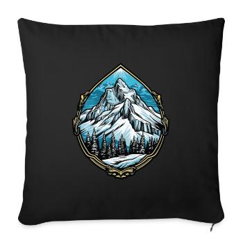 Alps Mountain Peaks - Sofa pillowcase 17,3'' x 17,3'' (45 x 45 cm) - black - Front