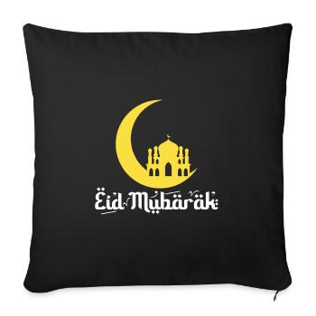 Eid Mubarak - Sofa pillowcase 17,3'' x 17,3'' (45 x 45 cm) - black - Front