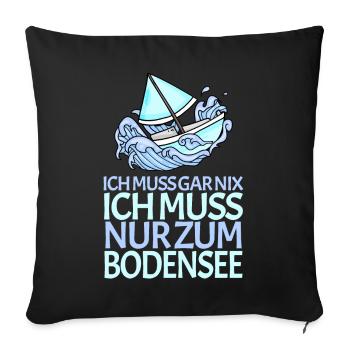 Bodensee - Sofakissenbezug 45 x 45 cm - Schwarz - Vorne