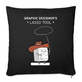 Designer Graphic Designer Designer Artist - Sofa pillowcase 17,3'' x 17,3'' (45 x 45 cm) - black - Front