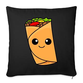 Burrito Comic - Sofa pillowcase 17,3'' x 17,3'' (45 x 45 cm) - black - Front