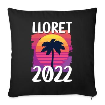 Lloret De Mar 2022 - Sofa pillowcase 17,3'' x 17,3'' (45 x 45 cm) - black - Front