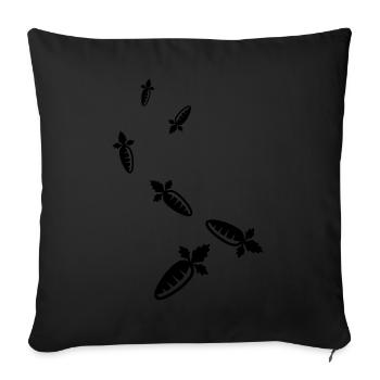 Carrot symbol - Sofa pillowcase 17,3'' x 17,3'' (45 x 45 cm) - black - Front