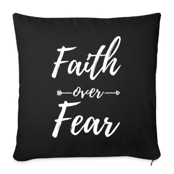 La foi plutôt que la peur - Housse de coussin décorative 45 x 45 cm - noir - Devant