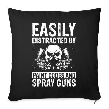 Car Painter Offer for Car Painters - Sofa pillowcase 17,3'' x 17,3'' (45 x 45 cm) - black - Front
