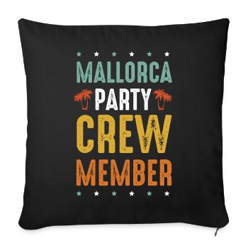 Mallorca Party Crew - Sofa pillowcase 17,3'' x 17,3'' (45 x 45 cm) - black - Front