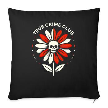 Énigme de la fleur du crâne - Housse de coussin décorative 45 x 45 cm - noir - Devant