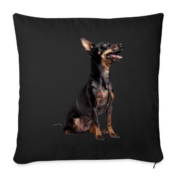 Manchester Terrier Dad Papa - Sofa pillowcase 17,3'' x 17,3'' (45 x 45 cm) - black - Front