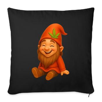 Knuffiger Zwerg goldig lachend - Sofakissenbezug 45 x 45 cm - Schwarz - Vorne