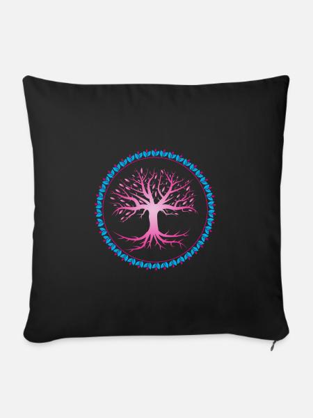 Yggdrasil Wikinger Weltenbaum - Sofakissenbezug 45 x 45 cm - Schwarz