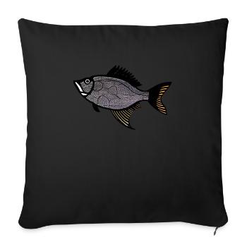 Red Drummer Fish (sébaste) - Housse de coussin décorative 45 x 45 cm - noir - Devant