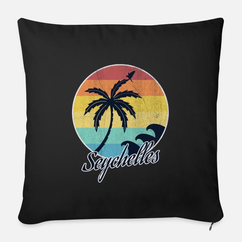 Seychellen - Sofakissenbezug 45 x 45 cm - Schwarz