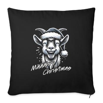 Drôle de chèvre de Noël avec chapeau de Père Noël - Housse de coussin décorative 45 x 45 cm - noir - Devant