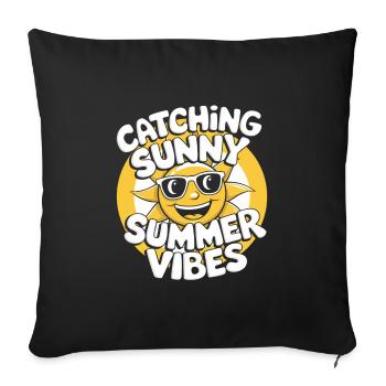 Sunny Summer Moments Vibes Summer Sun - Sofa pillowcase 17,3'' x 17,3'' (45 x 45 cm) - black - Front