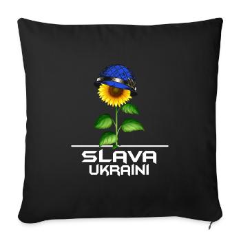 slava ukraini stand with ukraine free kiev - Sofa pillowcase 17,3'' x 17,3'' (45 x 45 cm) - black - Front