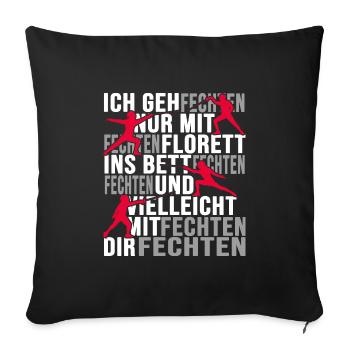 fechten fechter degen florett - Sofakissenbezug 45 x 45 cm - Schwarz - Vorne