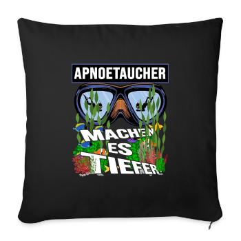 apnoetaucher oxygen apnoe tauchen schnorcheln - Sofakissenbezug 45 x 45 cm - Schwarz - Vorne