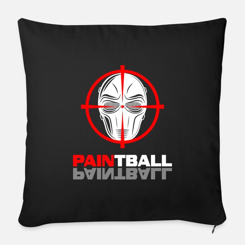 paintball paintballer gotcha - Housse de coussin décorative 45 x 45 cm - noir
