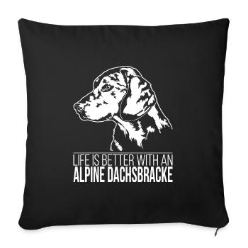 ALPINE DACHSBRACKE la vie est meilleure Chiens Wilsigns - Housse de coussin décorative 45 x 45 cm - noir - Devant