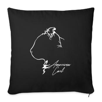 American Curl Profile Cat Cat Wilsigns - Sofa pillowcase 17,3'' x 17,3'' (45 x 45 cm) - black - Front