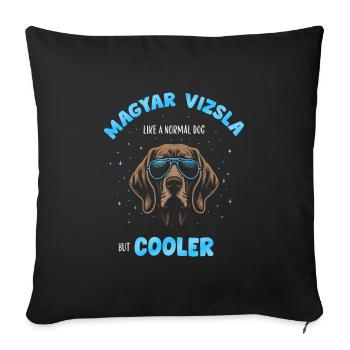 Magyar Vizsla - comme un chien normal mais turquoise plus frais - Housse de coussin décorative 45 x 45 cm - noir - Devant