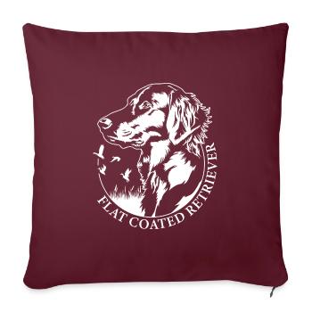 Retriever à poil plat Portrait chien Chien Wilsigns - Housse de coussin décorative 45 x 45 cm - bordeaux - Devant