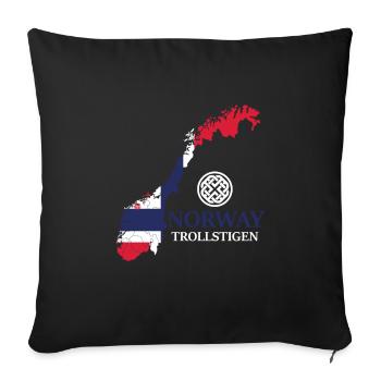 Norwegen Trollstigen Rune Wikinger - Sofakissenbezug 45 x 45 cm - Schwarz - Vorne