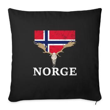 norway elk flag expedition oslo holiday - Sofa pillowcase 17,3'' x 17,3'' (45 x 45 cm) - black - Front