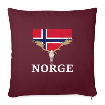norway elk flag expedition oslo holiday - Sofa pillowcase 17,3'' x 17,3'' (45 x 45 cm) - burgundy - Front