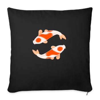 Horoscope Poissons Koi, signe du zodiaque - Housse de coussin décorative 45 x 45 cm - noir - Devant