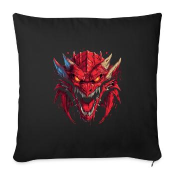 Dragon mystique Lindwurm Monster Monster Monster - Housse de coussin décorative 45 x 45 cm - noir - Devant