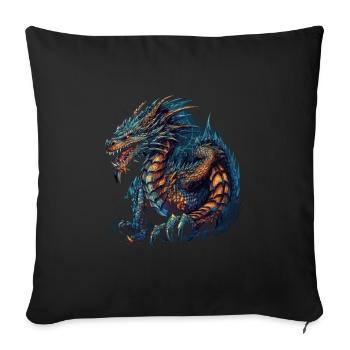 Dragon mystique Lindwurm Monster Monster Monster - Housse de coussin décorative 45 x 45 cm - noir - Devant
