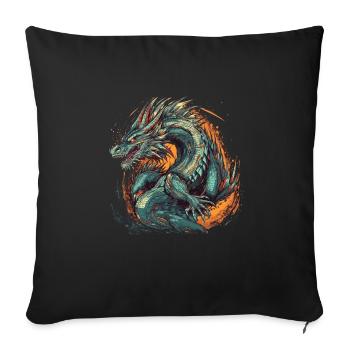 Dragon mystique Lindwurm Monster Monster Monster - Housse de coussin décorative 45 x 45 cm - noir - Devant