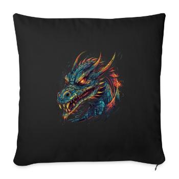Dragon mystical Lindwurm Monster Monster Monster - Sofa pillowcase 17,3'' x 17,3'' (45 x 45 cm) - black - Front