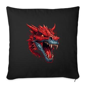 Drache mystischer Lindwurm Monster Monster Monster - Sofakissenbezug 45 x 45 cm - Schwarz - Vorne